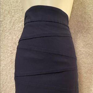 Navy angle fold stretch skirt
